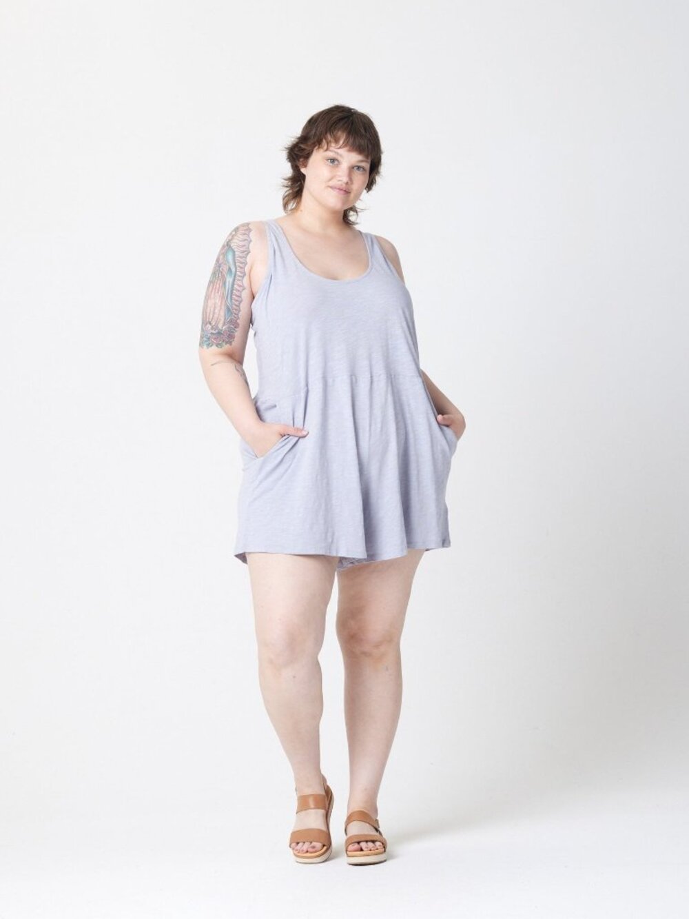 Known Supply Blue Gray Women’s Sleeveless Ivy Romper Size 3X